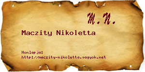 Maczity Nikoletta névjegykártya